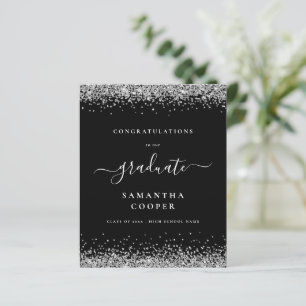 Lámina Invitación negra de Grad Silver Purpurina 2024
