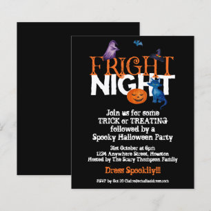 Lámina Invitación negra de la fiesta de Halloween de la n