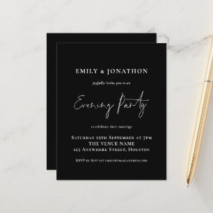 Lámina Invitación negra del Fiesta de la noche del Boda d
