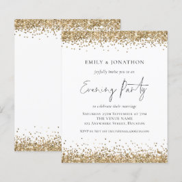 Lámina Invitación nocturna Boda Purpurina de Oro de PRESU