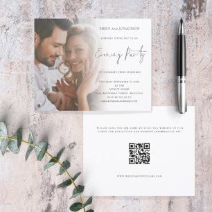Lámina Invitación nocturna de Boda de código QR de la fot