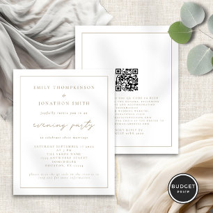 Lámina Invitación nocturna de Boda de script de oro de pr