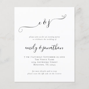 Lámina Invitación nocturna de Boda QR de script de inicia