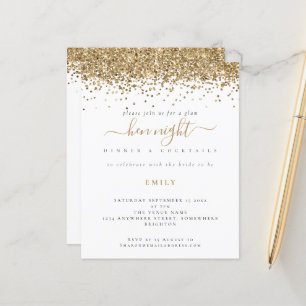 Lámina Invitación nocturna de Hen, Purpurina de Oro Presu