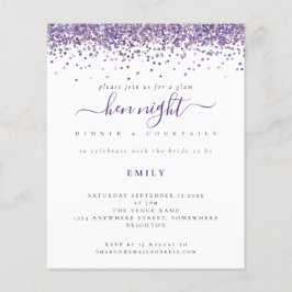 Lámina Invitación nocturna de Hen, Purpurina púrpura de G