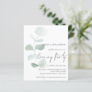 Lámina Invitación nocturna del Boda de eucalipto suave de
