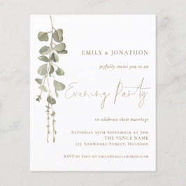 Lámina Invitación nocturna del Boda de oro Eucalyptus Bud