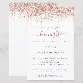 Lámina Invitación nocturna Hen blanco Purpurina de oro Ro