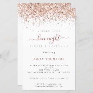 Lámina Invitación nocturna Hen blanco Purpurina de oro Ro
