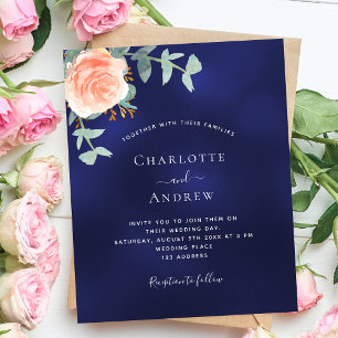 Lámina Invitación nupcial con presupuesto de rosa azul ma