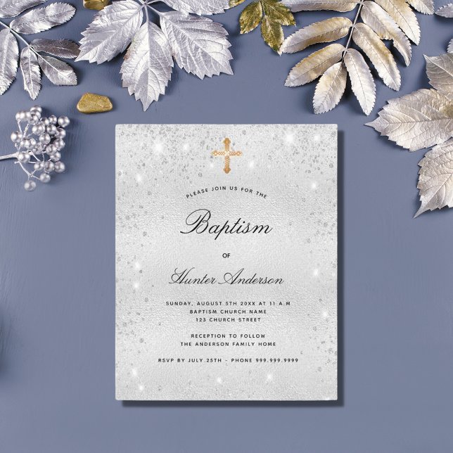 Lámina Invitación para adultos del purpurina plateado del (Subido por el creador)