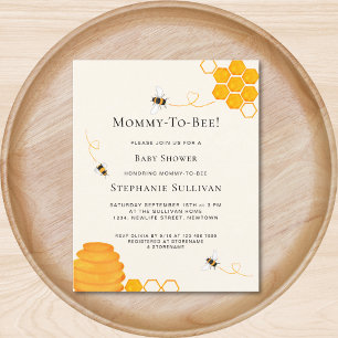 Lámina Invitación para Baby Shower Abeja Económica