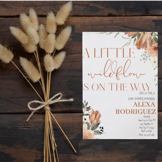 Lámina Invitación para baby shower boho de flores Pequeña (Subido por el creador)
