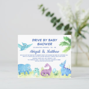 Lámina Invitación para Baby Shower de Dinosaurio en Drive