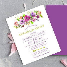 Lámina Invitación para desayuno de damas de honor con flo