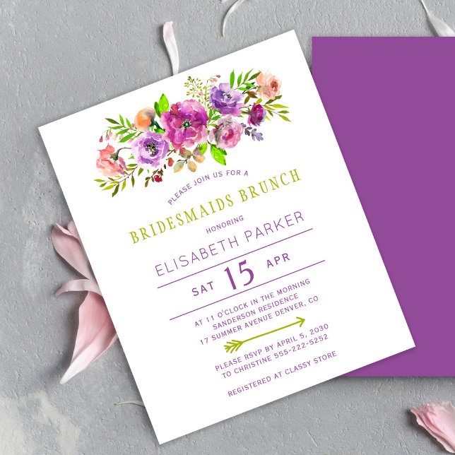 Lámina Invitación para desayuno de damas de honor con flo (Subido por el creador)