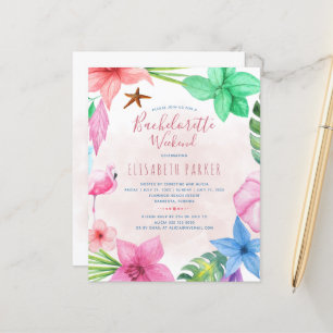 Lámina Invitación para despedida de soltera tropical econ