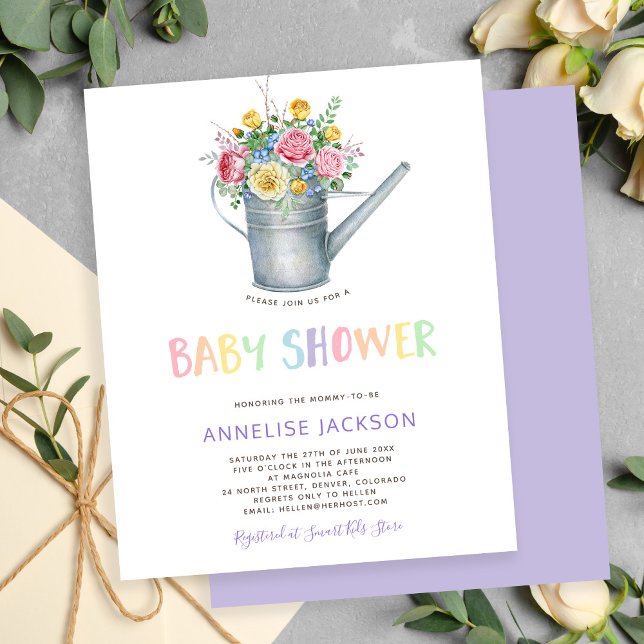 Lámina Invitación para ducha de bebé con presupuesto rúst (Subido por el creador)