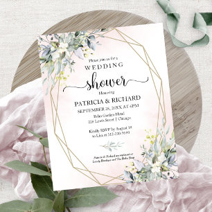 Lámina Invitación para ducha de novios con vegetación