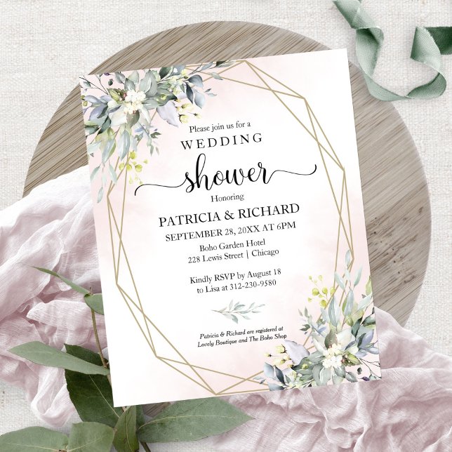Lámina Invitación para ducha de novios con vegetación (Subido por el creador)