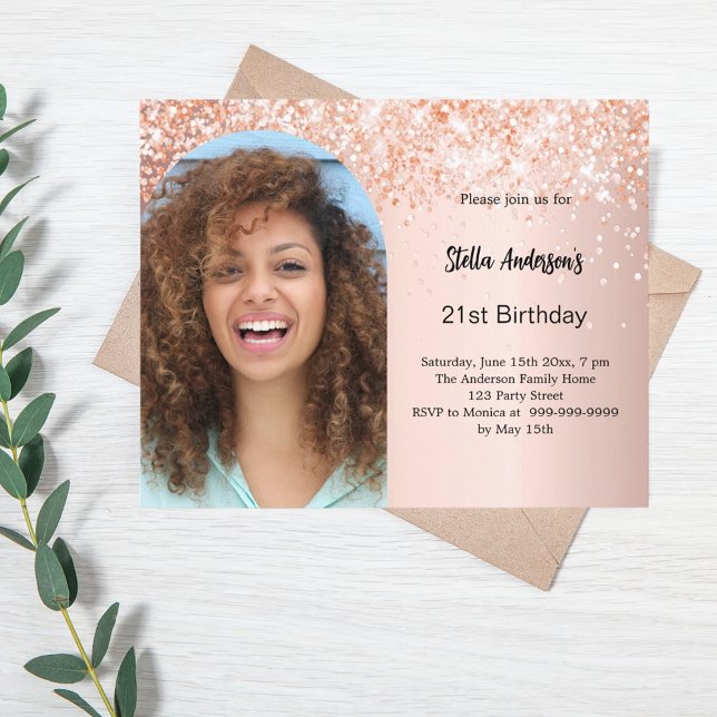 Lámina invitación para el cumpleaños de Rosa gold photo a (Subido por el creador)