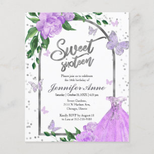 Lámina Invitación para el presupuesto de lavanda dulce de