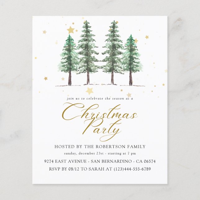 Lámina Invitación para fiestas de vacaciones de navidades (Anverso)
