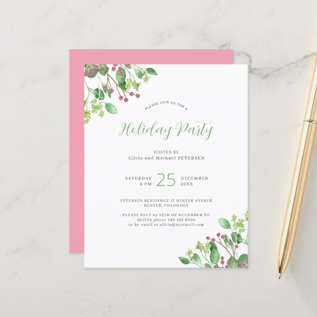 Lámina Invitación para fiestas de vacaciones de vegetació (Anverso/Reverso In Situ)