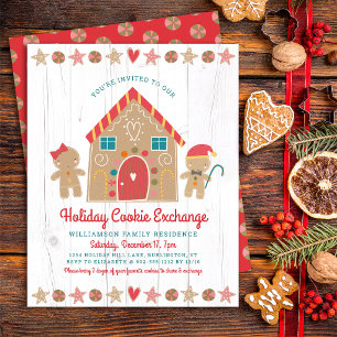 Lámina Invitación para Intercambiar Galletas Rústicas de 