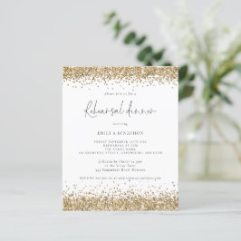 Lámina Invitación para la cena de ensayo con brillo dorad
