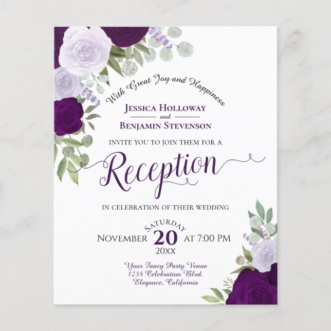 Lámina Invitación para la recepción de boda con presupues (Anverso)