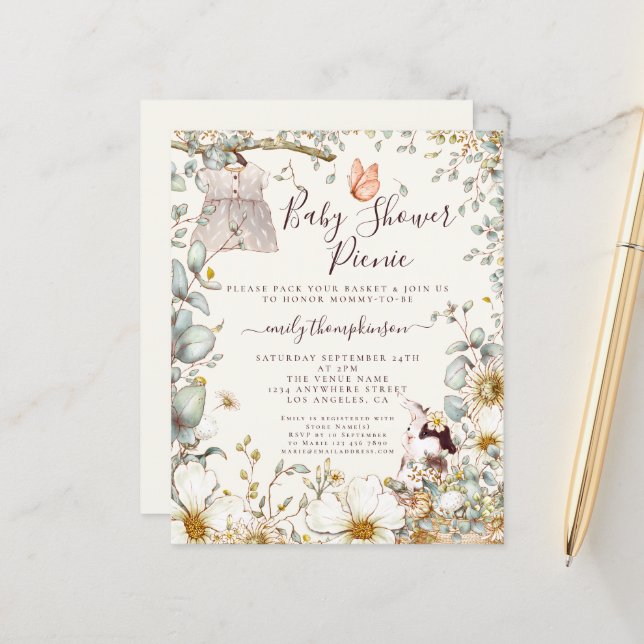 Lámina Invitación para picnic del Chica de vestimenta pre (Anverso/Reverso In Situ)