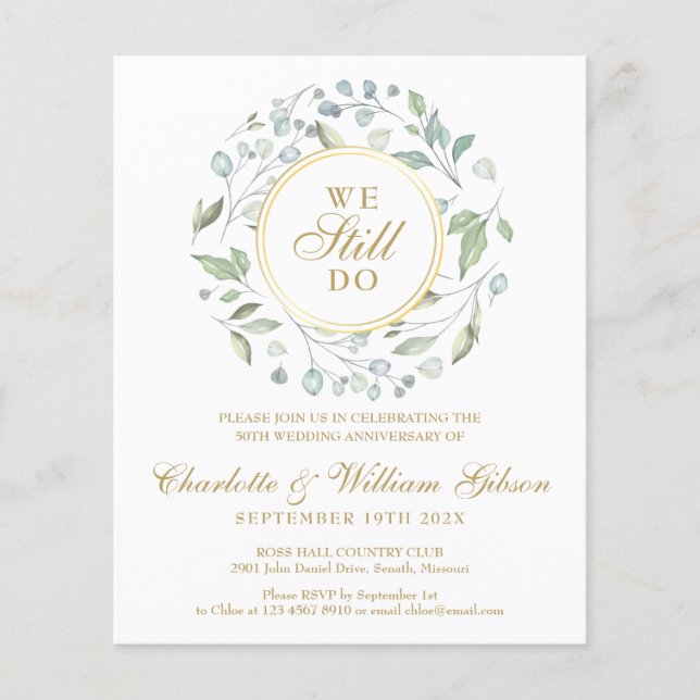 Lámina Invitación para renovación de votos del 50 anivers (Anverso)