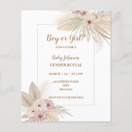 Lámina Invitación para revelar la identidad de género del