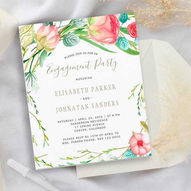 Lámina Invitación para una fiesta de compromiso con rosas (Subido por el creador)