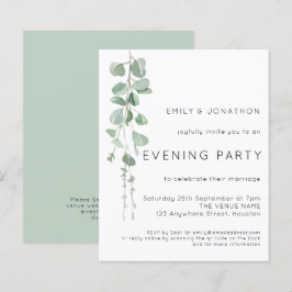 Lámina Invitación para una fiesta de noche de boda con có