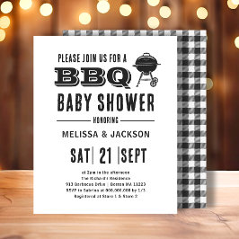 Lámina Invitación presupuestada de Baby Shower BBQ Backya