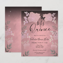 Lámina Invitación presupuestada de Rosa de hielo Floral r