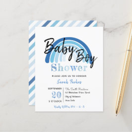 Lámina Invitación presupuestal de Blue Rainbow Boy Baby S