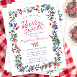 Lámina Invitación presupuestal de cumpleaños número 21 de<br><div class="desc">Justo a tiempo para el verano de 2024, nuestra nueva colección Summer Berry Bliss. El patriotismo rojo, blanco y azul se encuentra con la rústica Moda Boho. Fresas, frambuesas y arándanos sobre un fondo blanco crean un ambiente patriótico en este marco botánico de berry. Berry Sweet está escrito en un...</div>