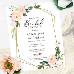 Lámina Invitación presupuestal de Fiesta de té de novia f