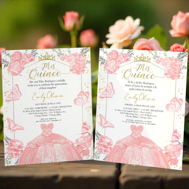 Lámina Invitación presupuestal de mis quinceañeras Floral (Subido por el creador)