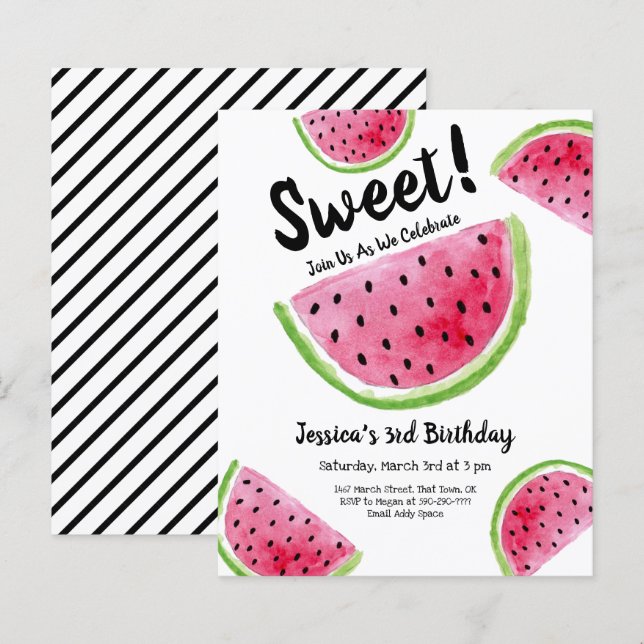 Lámina Invitación presupuestal para fiesta de cumpleaños  (Anverso / Reverso)