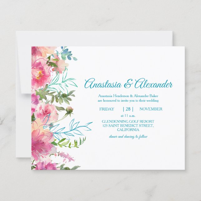 Lámina Invitación presupuestaria a la ceremonia de bodas. (Anverso)