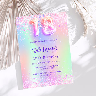 Lámina Invitación presupuestaria de 18 años color rosa ho