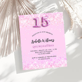 Lámina Invitación presupuestaria de Quinceanera