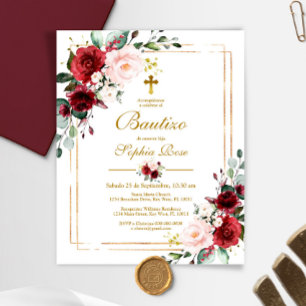 Lámina Invitación presupuestaria de Rosas Rojas para Baut