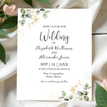 Invitación presupuestaria del Boda Eucalyptus Gree