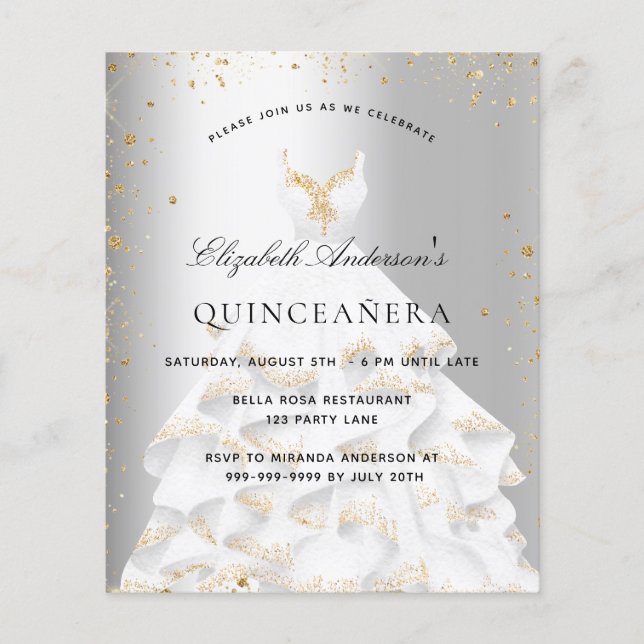 Lámina Invitación presupuestaria para el vestido de oro p (Anverso)