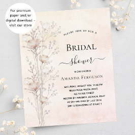 Lámina Invitación presupuestaria para las flores silvestr